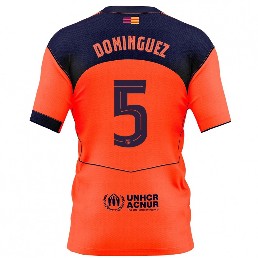 Danxen Homme Maillot Sergi Dominguez #5 Orange Marine Troisieme 2025/26 T-Shirt