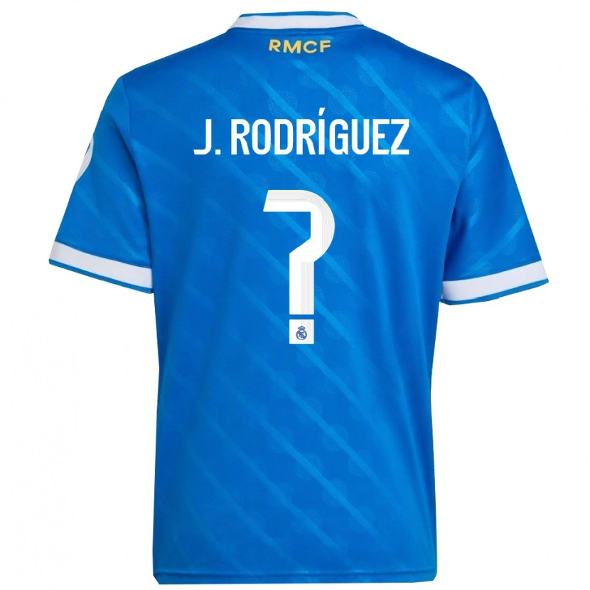 Danxen Homme Maillot Juan Rodríguez #0 Bleu Blanc Troisieme 2025/26 T-Shirt