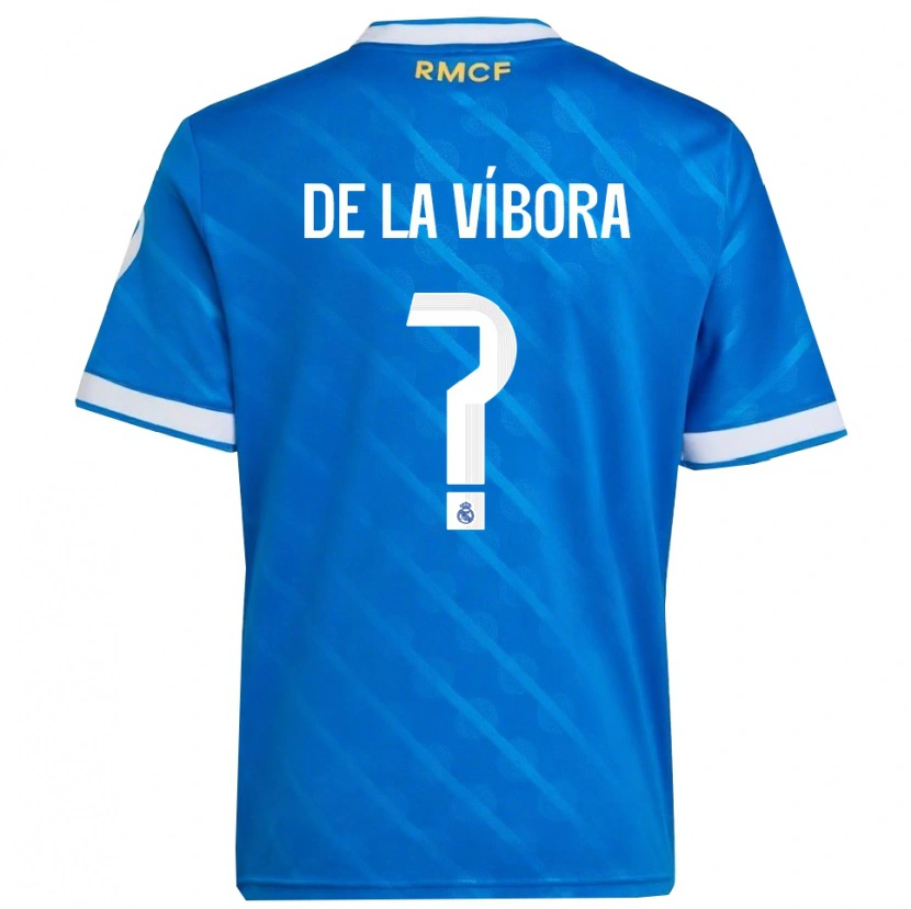 Danxen Homme Maillot David De La Víbora #0 Bleu Blanc Troisieme 2025/26 T-Shirt