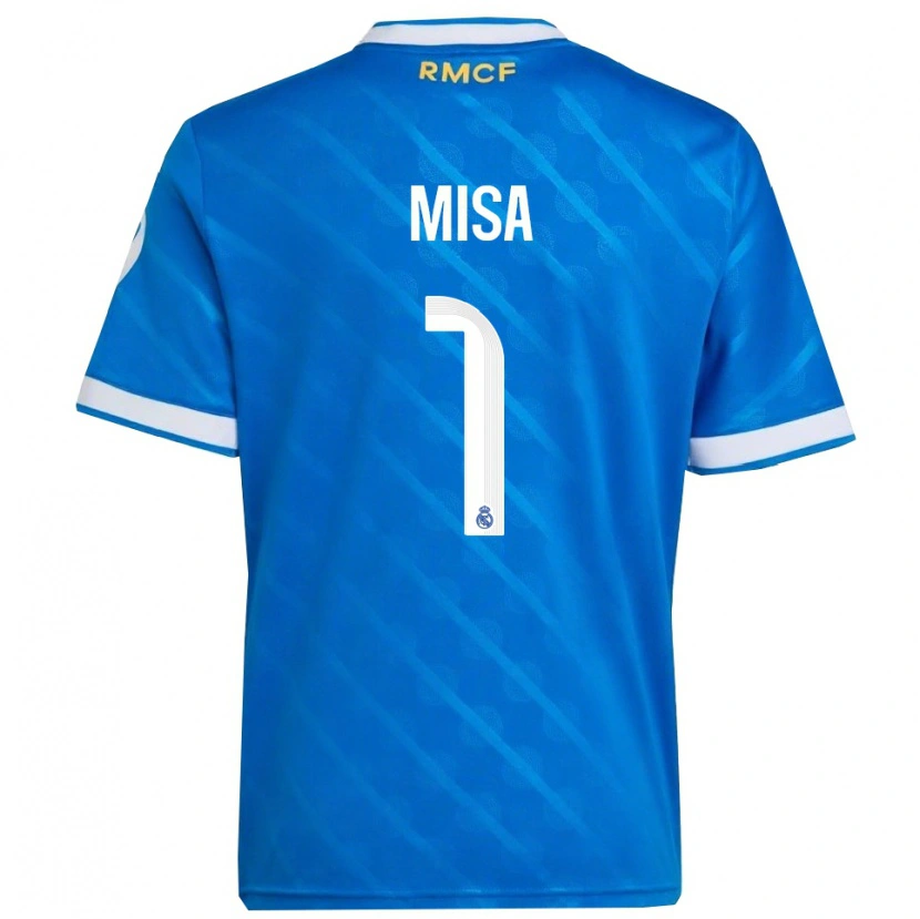 Danxen Homme Maillot Misa Rodríguez #1 Bleu Blanc Troisieme 2025/26 T-Shirt