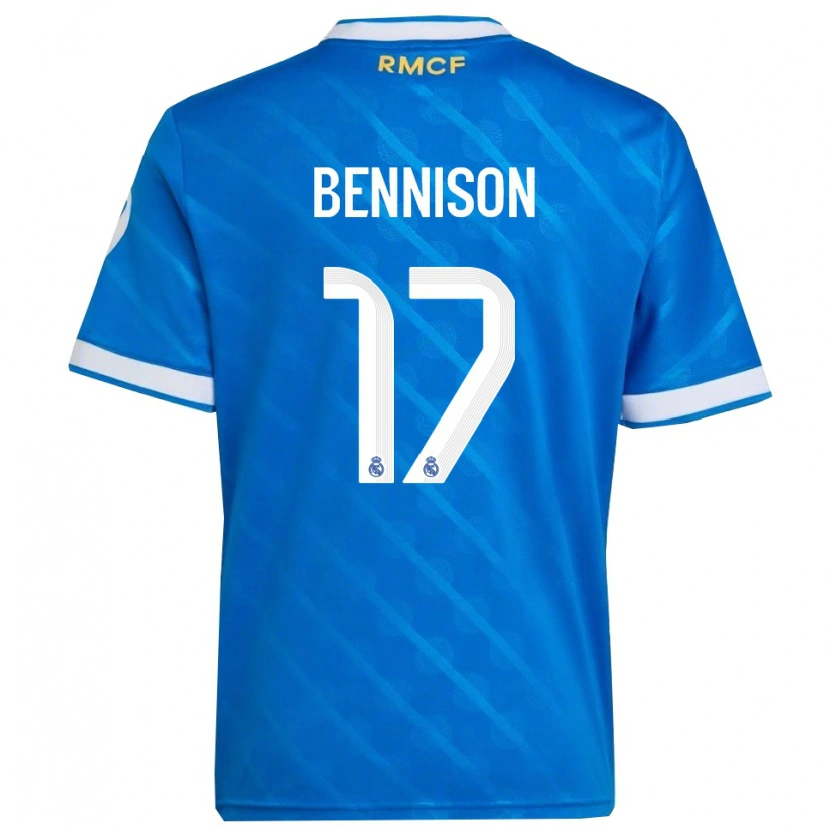 Danxen Homme Maillot Hanna Bennison #17 Bleu Blanc Troisieme 2025/26 T-Shirt