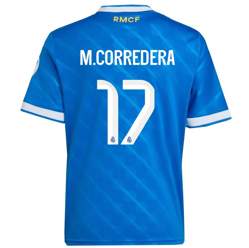 Danxen Homme Maillot Marta Corredera #17 Bleu Blanc Troisieme 2025/26 T-Shirt