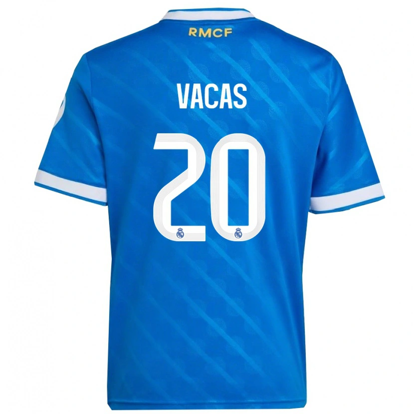 Danxen Homme Maillot Juan Vacas #20 Bleu Blanc Troisieme 2025/26 T-Shirt