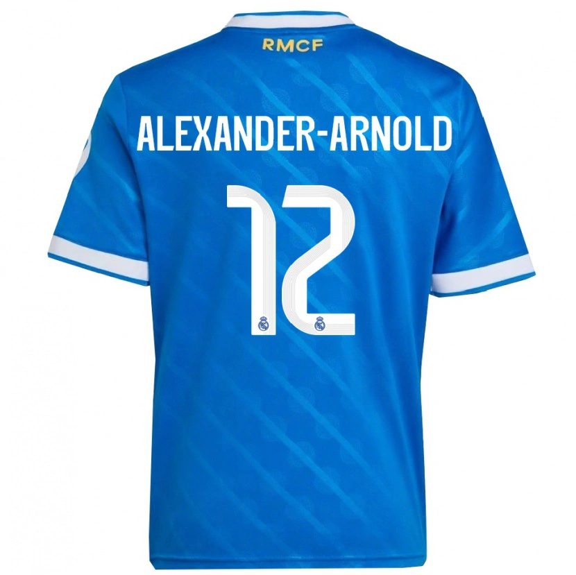 Danxen Homme Maillot Trent Alexander-Arnold #12 Bleu Blanc Troisieme 2025/26 T-Shirt