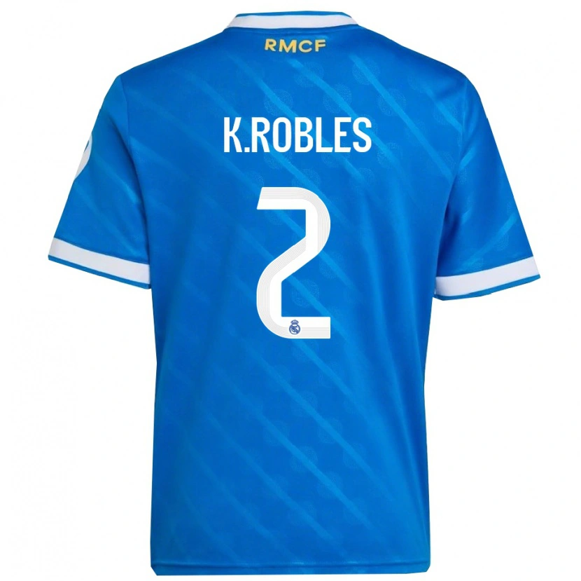 Danxen Homme Maillot Kenti Robles #2 Bleu Blanc Troisieme 2025/26 T-Shirt