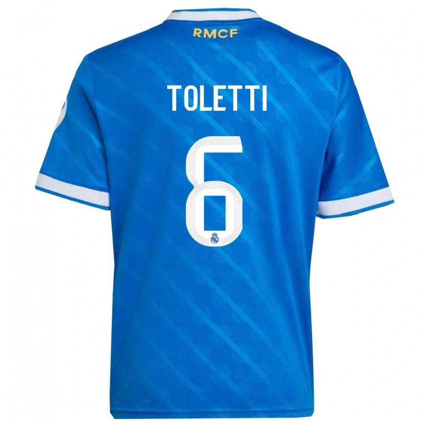 Danxen Homme Maillot Sandie Toletti #6 Bleu Blanc Troisieme 2025/26 T-Shirt