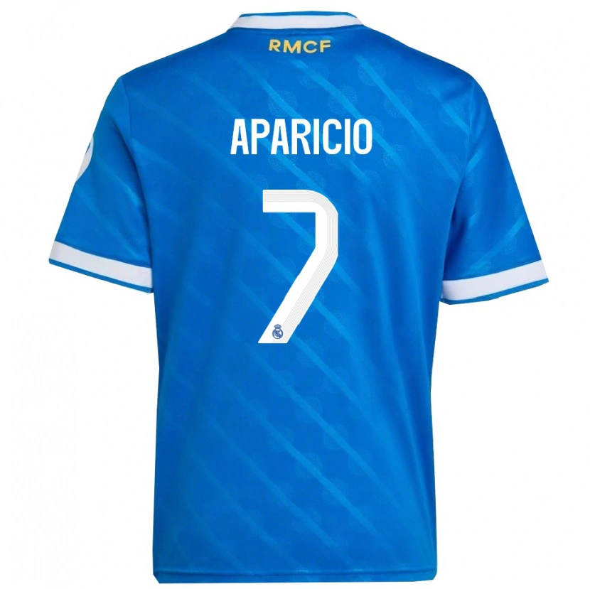 Danxen Homme Maillot Esteban Aparicio #7 Bleu Blanc Troisieme 2025/26 T-Shirt