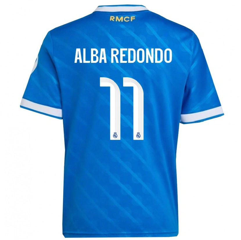 Danxen Homme Maillot Alba Redondo #11 Bleu Blanc Troisieme 2025/26 T-Shirt