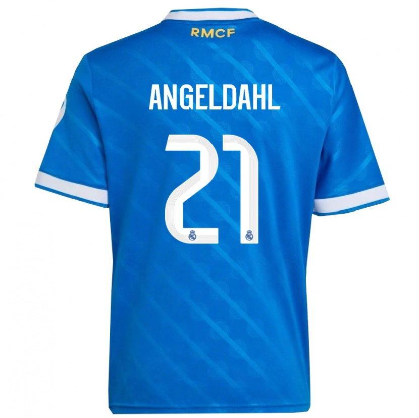Danxen Homme Maillot Filippa Angeldahl #21 Bleu Blanc Troisieme 2025/26 T-Shirt