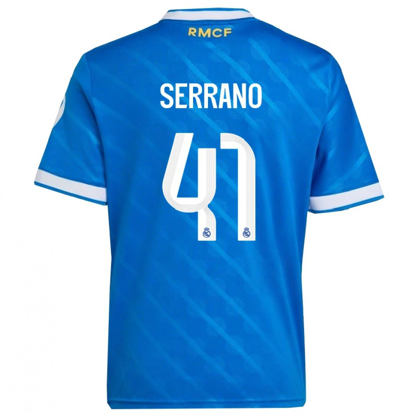 Danxen Homme Maillot Manu Serrano #41 Bleu Blanc Troisieme 2025/26 T-Shirt