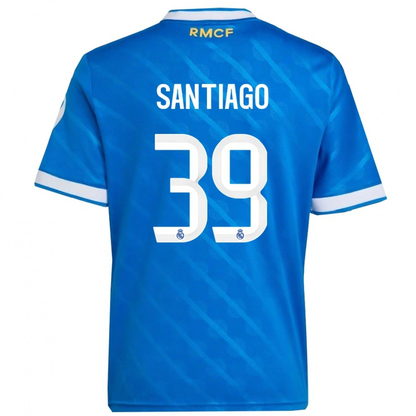 Danxen Homme Maillot Aimar Santiago #39 Bleu Blanc Troisieme 2025/26 T-Shirt