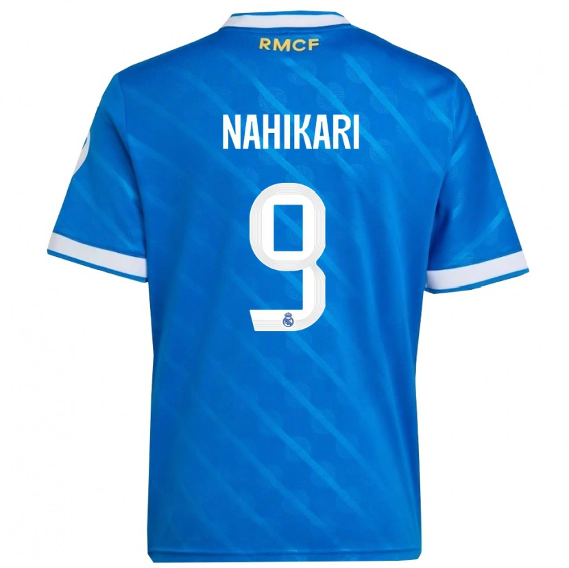Danxen Homme Maillot Nahikari Garcia #9 Bleu Blanc Troisieme 2025/26 T-Shirt