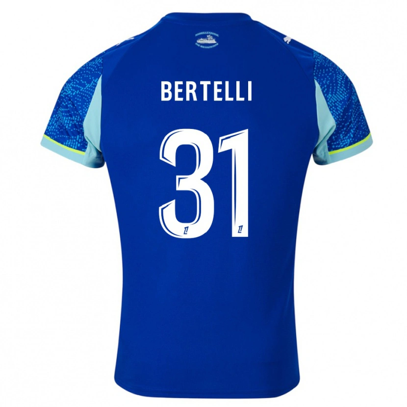 Danxen Homme Maillot Ugo Bertelli #31 Bleu Ciel Blanc Troisieme 2025/26 T-Shirt