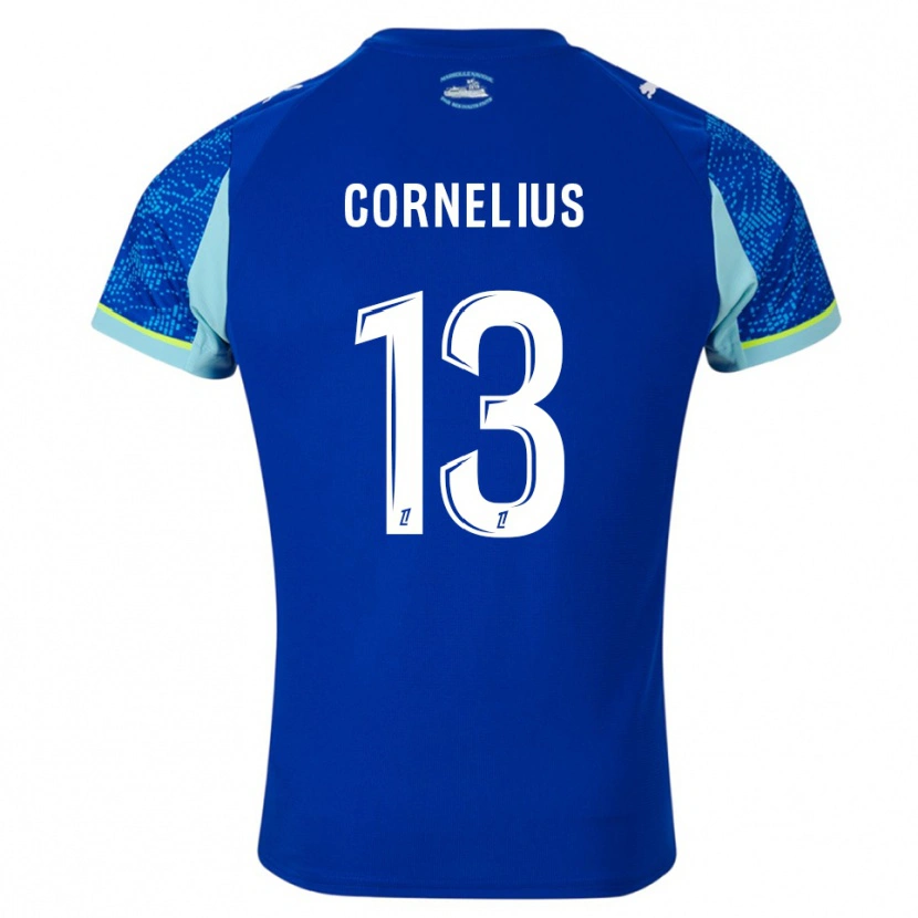 Danxen Homme Maillot Derek Cornelius #13 Bleu Ciel Blanc Troisieme 2025/26 T-Shirt