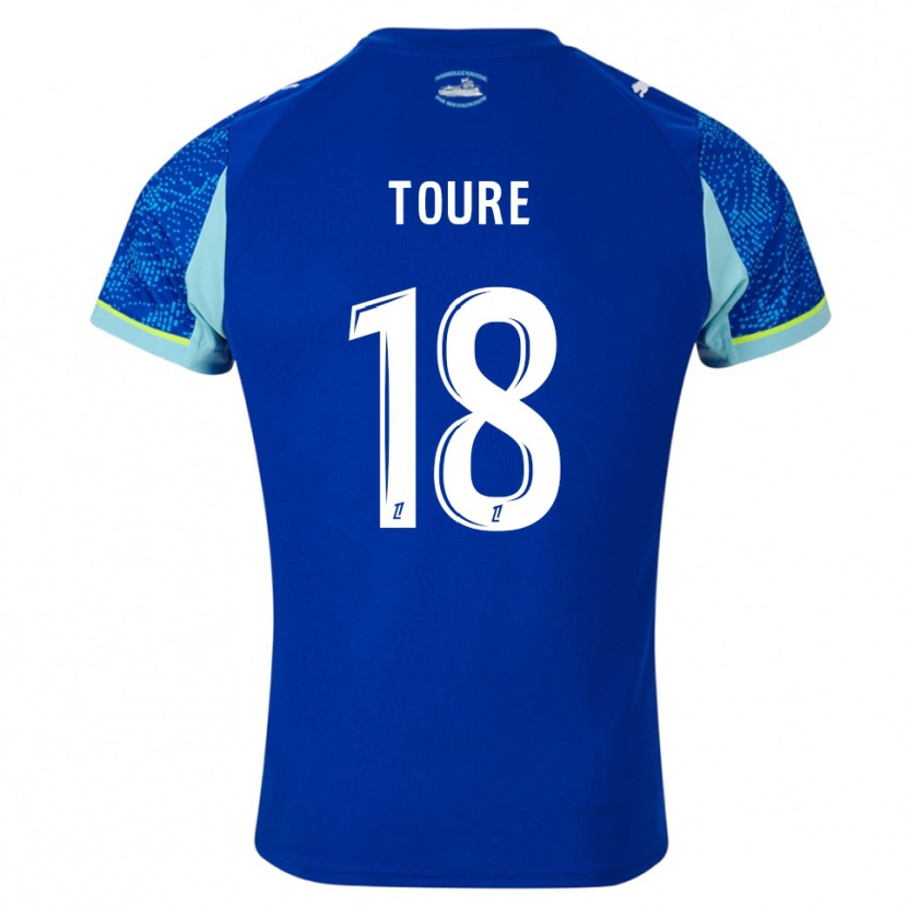 Danxen Homme Maillot Isaak Toure #18 Bleu Ciel Blanc Troisieme 2025/26 T-Shirt
