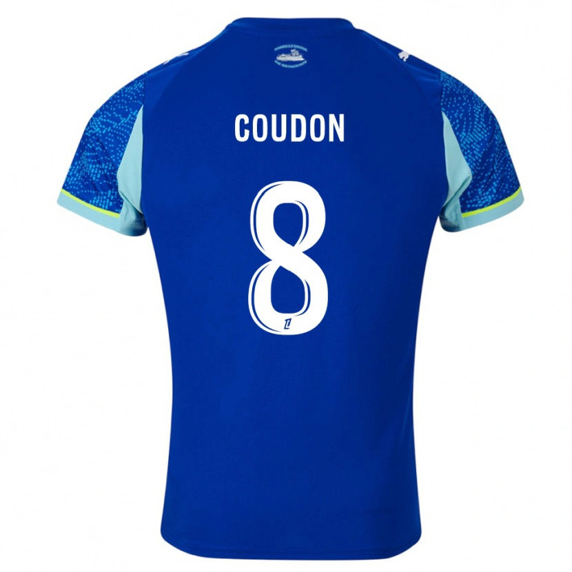 Danxen Homme Maillot Marine Coudon #8 Bleu Ciel Blanc Troisieme 2025/26 T-Shirt