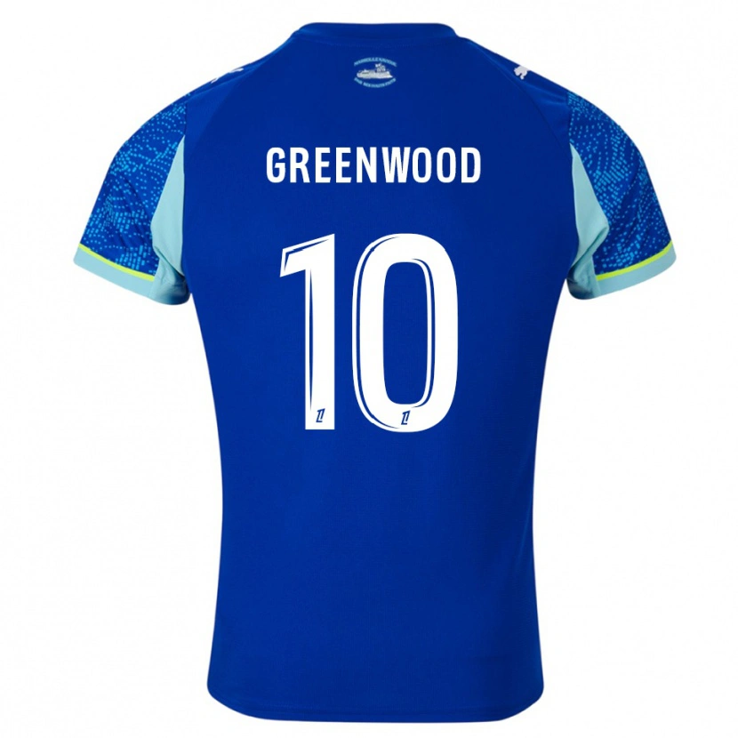 Danxen Homme Maillot Mason Greenwood #10 Bleu Ciel Blanc Troisieme 2025/26 T-Shirt