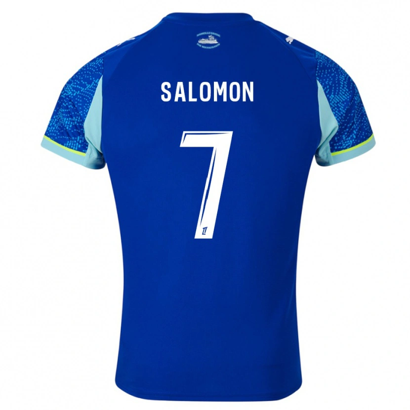 Danxen Homme Maillot Maëva Salomon #7 Bleu Ciel Blanc Troisieme 2025/26 T-Shirt