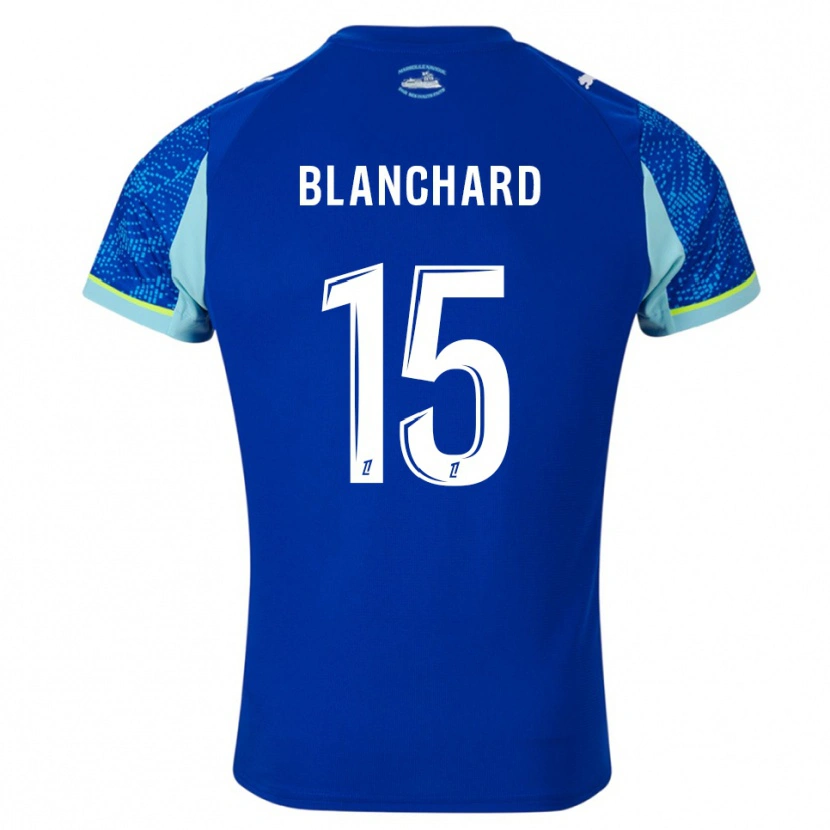 Danxen Homme Maillot Ninon Blanchard #15 Bleu Ciel Blanc Troisieme 2025/26 T-Shirt