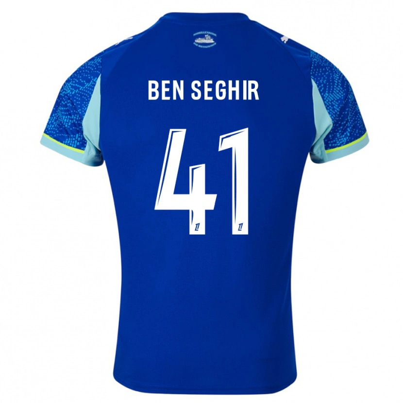 Danxen Homme Maillot Salim Ben Seghir #41 Bleu Ciel Blanc Troisieme 2025/26 T-Shirt