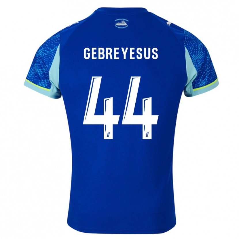 Danxen Homme Maillot Esey Gebreyesus #44 Bleu Ciel Blanc Troisieme 2025/26 T-Shirt