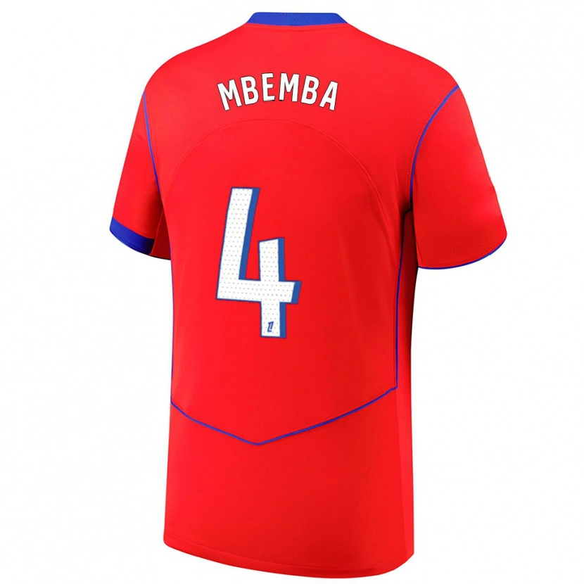 Danxen Homme Maillot Stanislas Mbemba #4 Rouge Bleu Blanc Troisieme 2025/26 T-Shirt