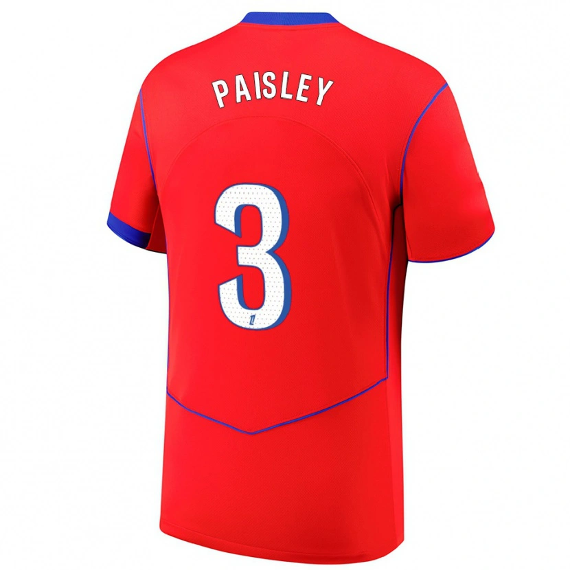 Danxen Homme Maillot Jarell Paisley #3 Rouge Bleu Blanc Troisieme 2025/26 T-Shirt