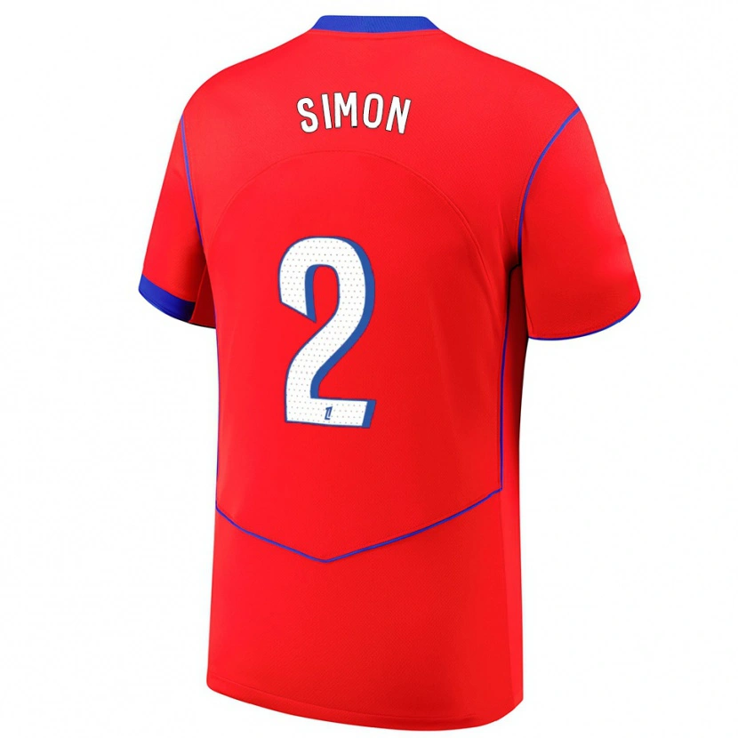 Danxen Homme Maillot Benedicte Simon #2 Rouge Bleu Blanc Troisieme 2025/26 T-Shirt