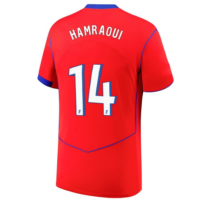 Danxen Homme Maillot Kheira Hamraoui #14 Rouge Bleu Blanc Troisieme 2025/26 T-Shirt