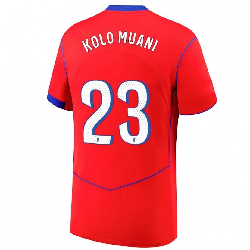 Danxen Homme Maillot Randal Kolo Muani #23 Rouge Bleu Blanc Troisieme 2025/26 T-Shirt