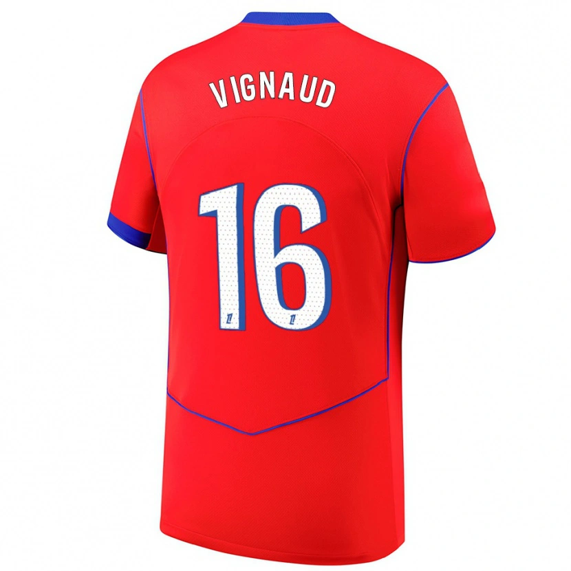 Danxen Homme Maillot Arthur Vignaud #16 Rouge Bleu Blanc Troisieme 2025/26 T-Shirt