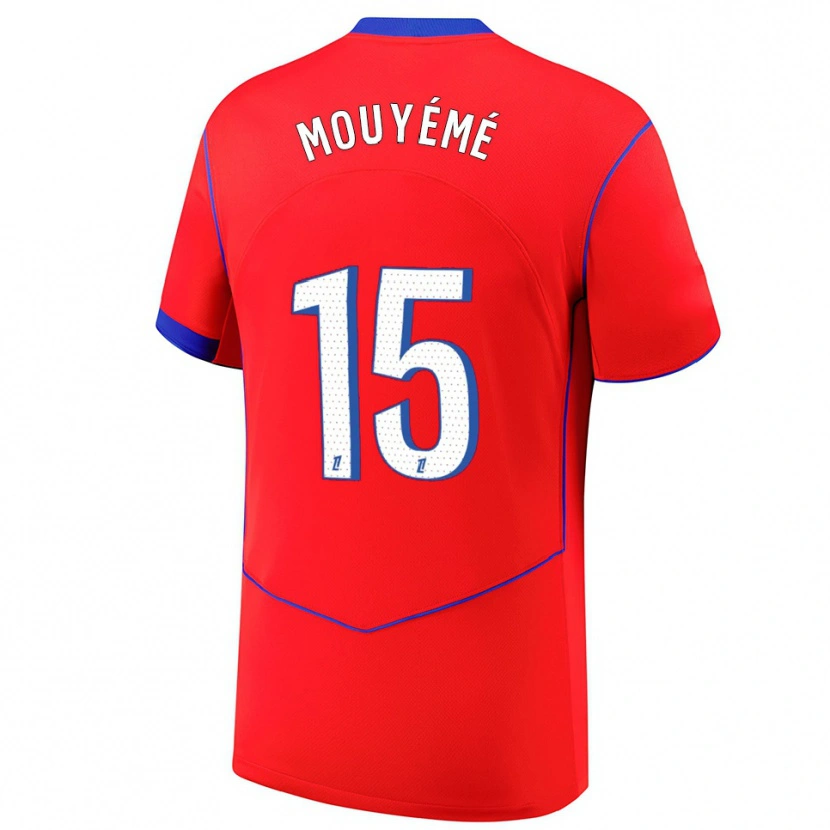 Danxen Homme Maillot Théo Mouyémé #15 Rouge Bleu Blanc Troisieme 2025/26 T-Shirt