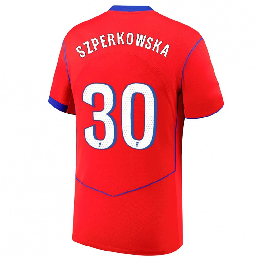 Danxen Homme Maillot Oliwia Szperkowska #30 Rouge Bleu Blanc Troisieme 2025/26 T-Shirt