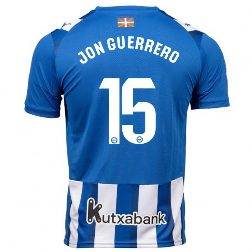 Danxen Femme Maillot Julen Jon Guerrero #15 Bleu Blanc Tenues Domicile 2025/26 T-Shirt