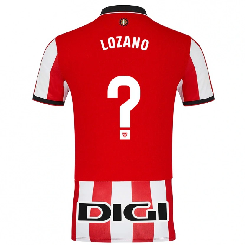Danxen Femme Maillot Manex Lozano #0 Rouge Blanc Tenues Domicile 2025/26 T-Shirt