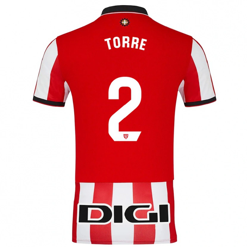 Danxen Femme Maillot Maddi Torre #2 Rouge Blanc Tenues Domicile 2025/26 T-Shirt