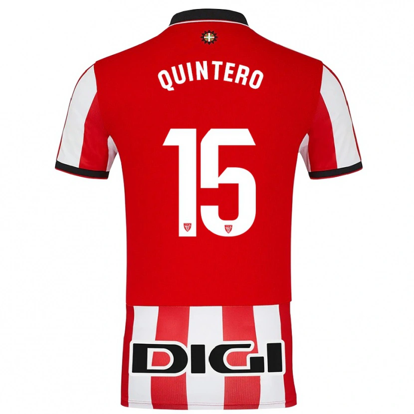 Danxen Femme Maillot Iker Quintero #15 Rouge Blanc Tenues Domicile 2025/26 T-Shirt