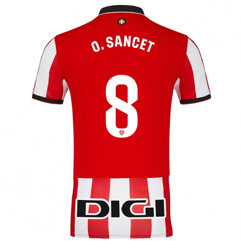 Danxen Femme Maillot Oihan Sancet #8 Rouge Blanc Tenues Domicile 2025/26 T-Shirt