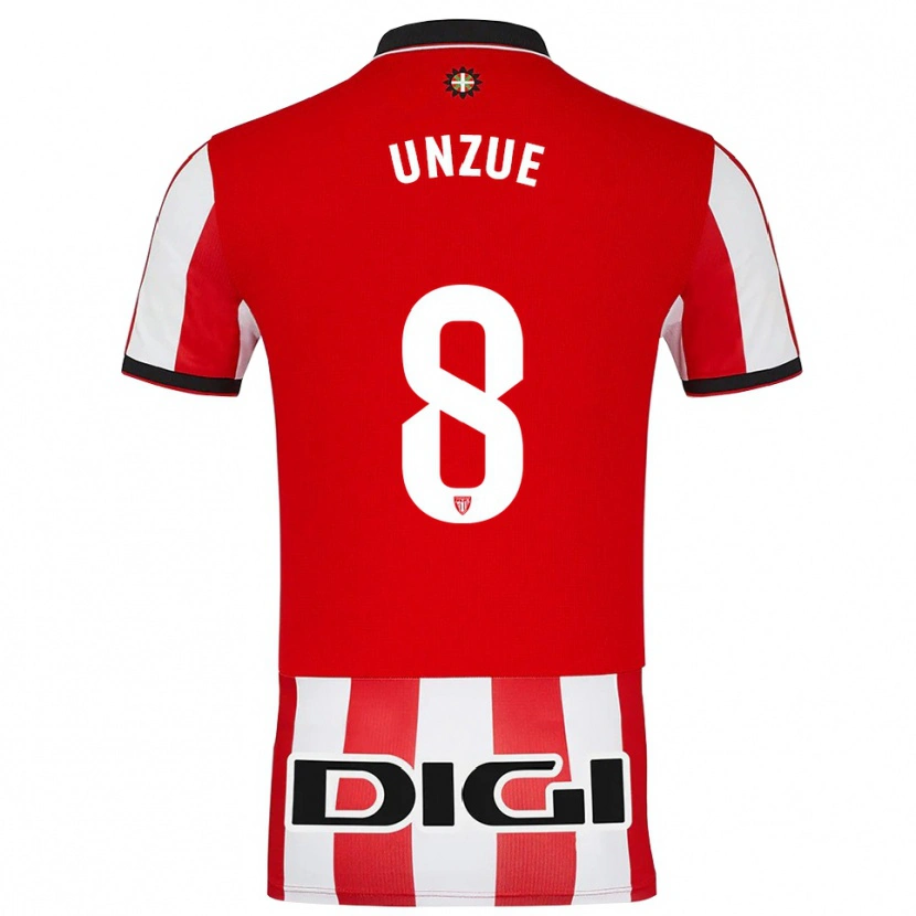 Danxen Femme Maillot Marta Unzué #8 Rouge Blanc Tenues Domicile 2025/26 T-Shirt
