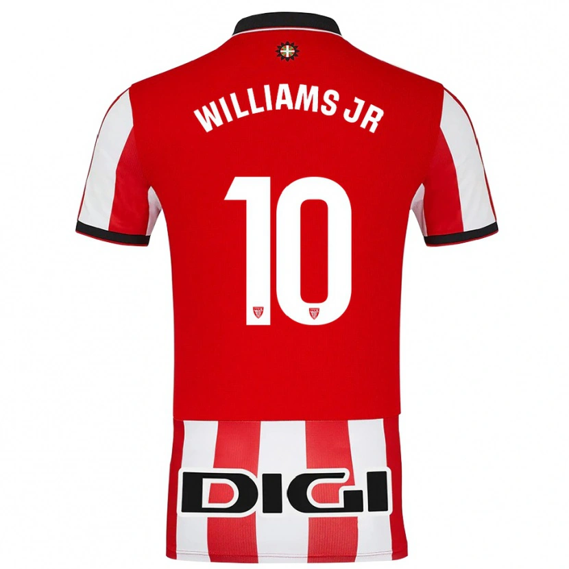 Danxen Femme Maillot Nico Williams #10 Rouge Blanc Tenues Domicile 2025/26 T-Shirt