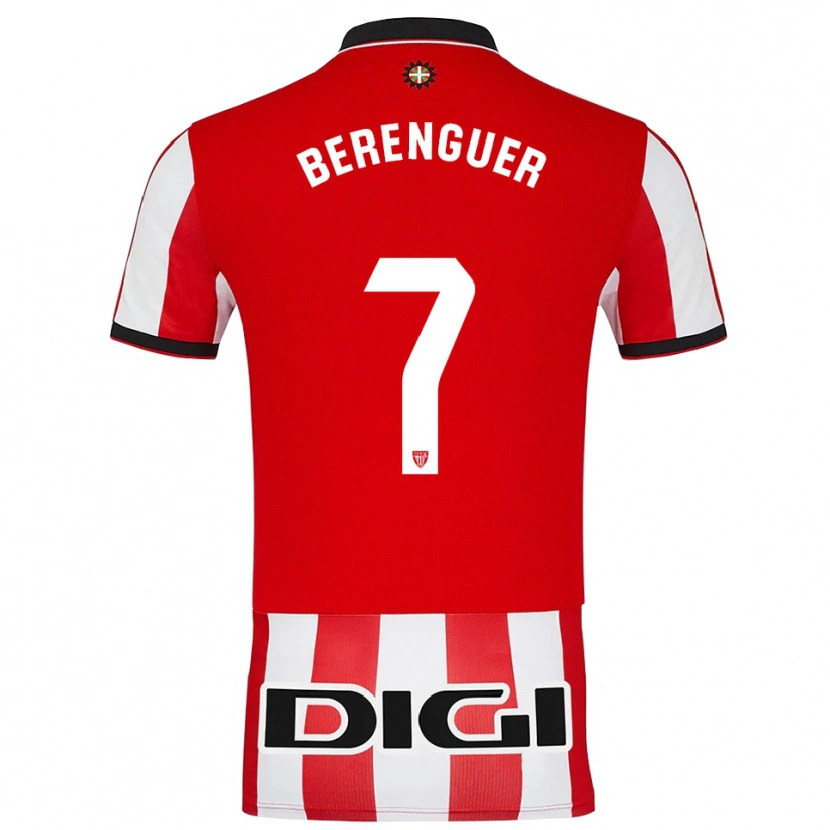 Danxen Femme Maillot Álex Berenguer #7 Rouge Blanc Tenues Domicile 2025/26 T-Shirt