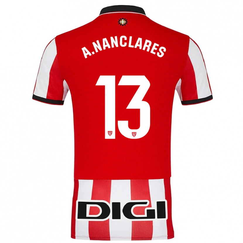 Danxen Femme Maillot Adriana Nanclares #13 Rouge Blanc Tenues Domicile 2025/26 T-Shirt