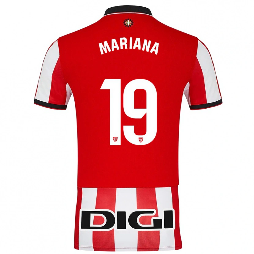 Danxen Femme Maillot Mariana #19 Rouge Blanc Tenues Domicile 2025/26 T-Shirt
