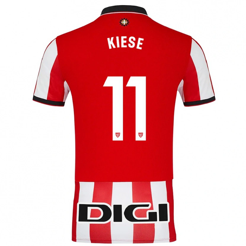 Danxen Femme Maillot Manasse Kiese #11 Rouge Blanc Tenues Domicile 2025/26 T-Shirt