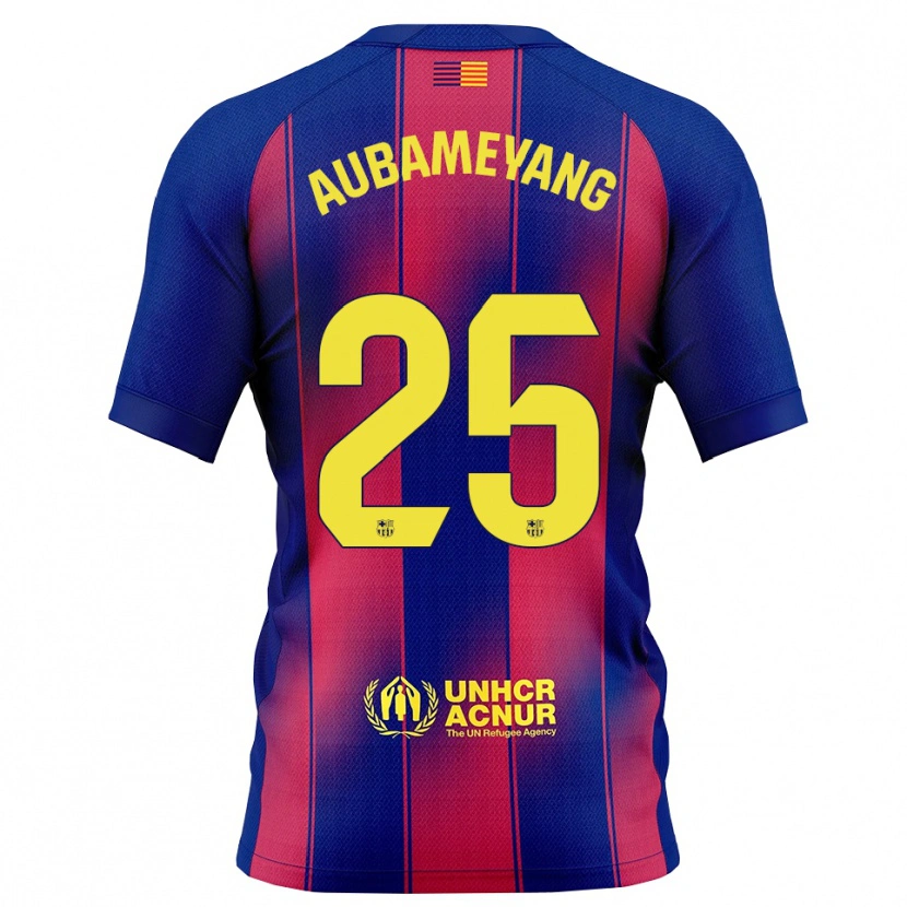 Danxen Femme Maillot Pierre Emerick Aubameyang #25 Bleu Rouge Tenues Domicile 2025/26 T-Shirt