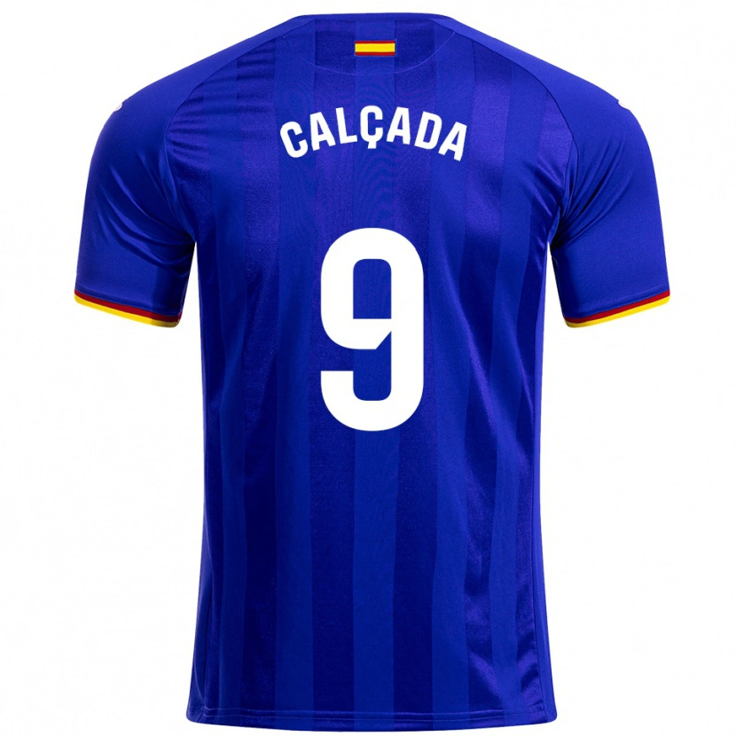 Danxen Femme Maillot Gonzalo Calçada #9 Bleu Rouge Jaune Tenues Domicile 2025/26 T-Shirt