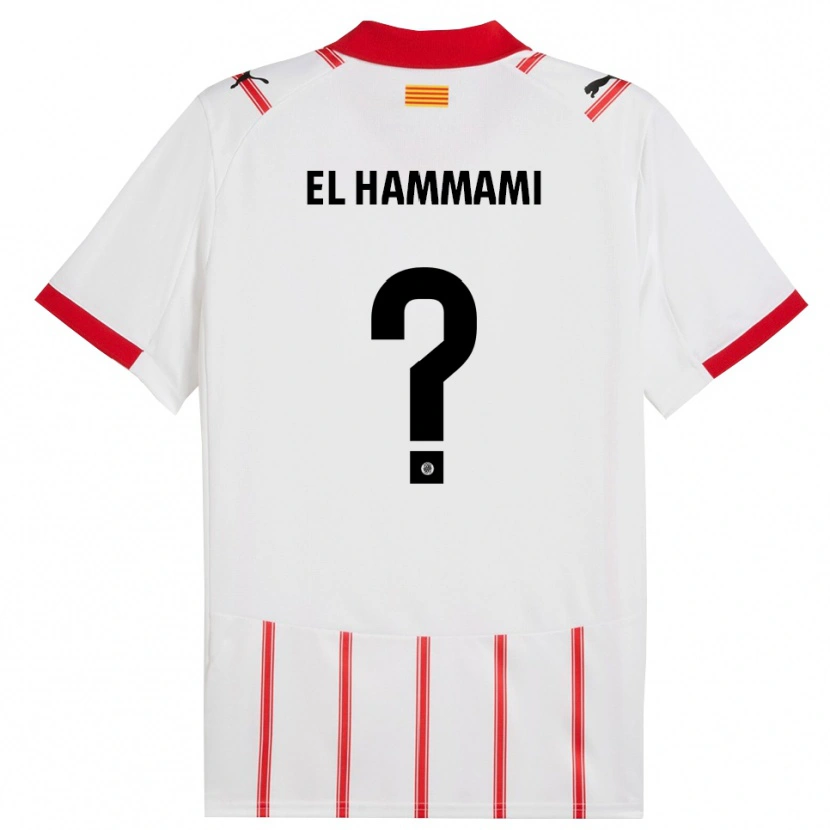Danxen Femme Maillot Ayoub El Hammami #0 Blanc Rouge Tenues Domicile 2025/26 T-Shirt