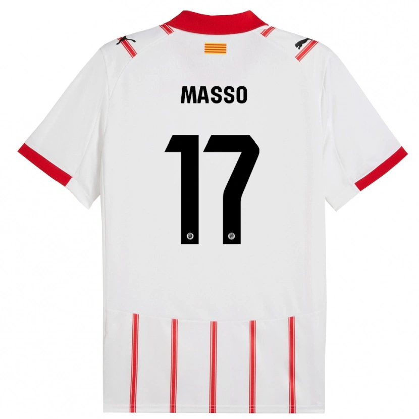Danxen Femme Maillot Ainoa Massó #17 Blanc Rouge Tenues Domicile 2025/26 T-Shirt