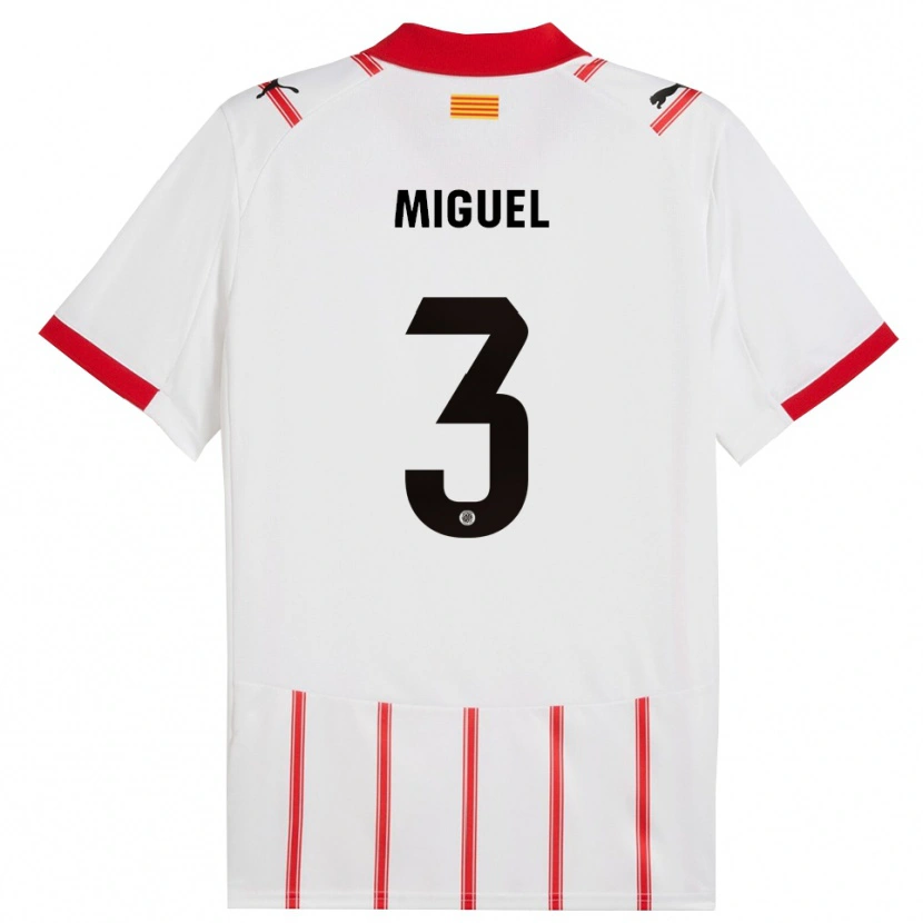 Danxen Femme Maillot Miguel Gutiérrez #3 Blanc Rouge Tenues Domicile 2025/26 T-Shirt