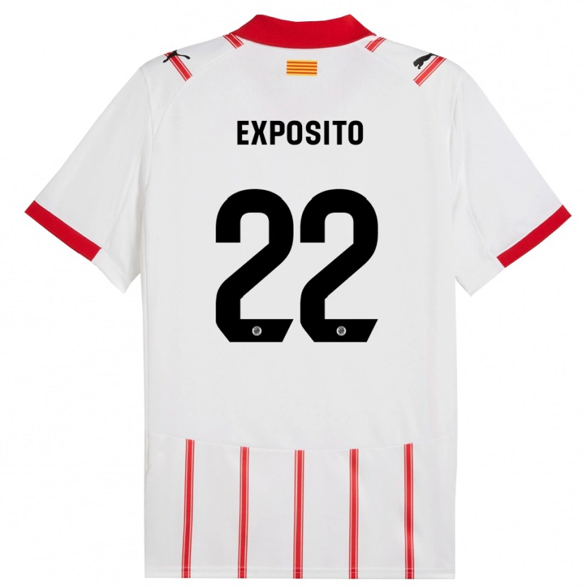 Danxen Femme Maillot Samu Expósito #22 Blanc Rouge Tenues Domicile 2025/26 T-Shirt